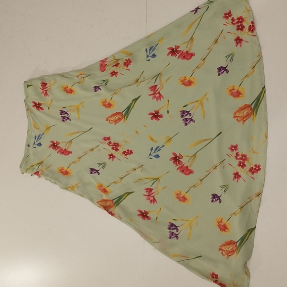 Pastel Floral Maxi Skirt Ann Taylor Spring Summer Colors Rayon Poly Bias Cut - Picture 8 of 10